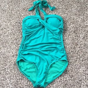 MERONA halter neck teal one piece
